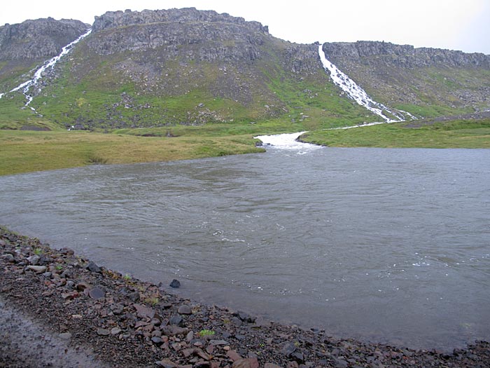 Djúpavík. RAIN RAIN RAIN RAIN. - A few kilometers south of Djúpavík: The 'Reservoir' for water before overflowing because ... (23 July 2012)