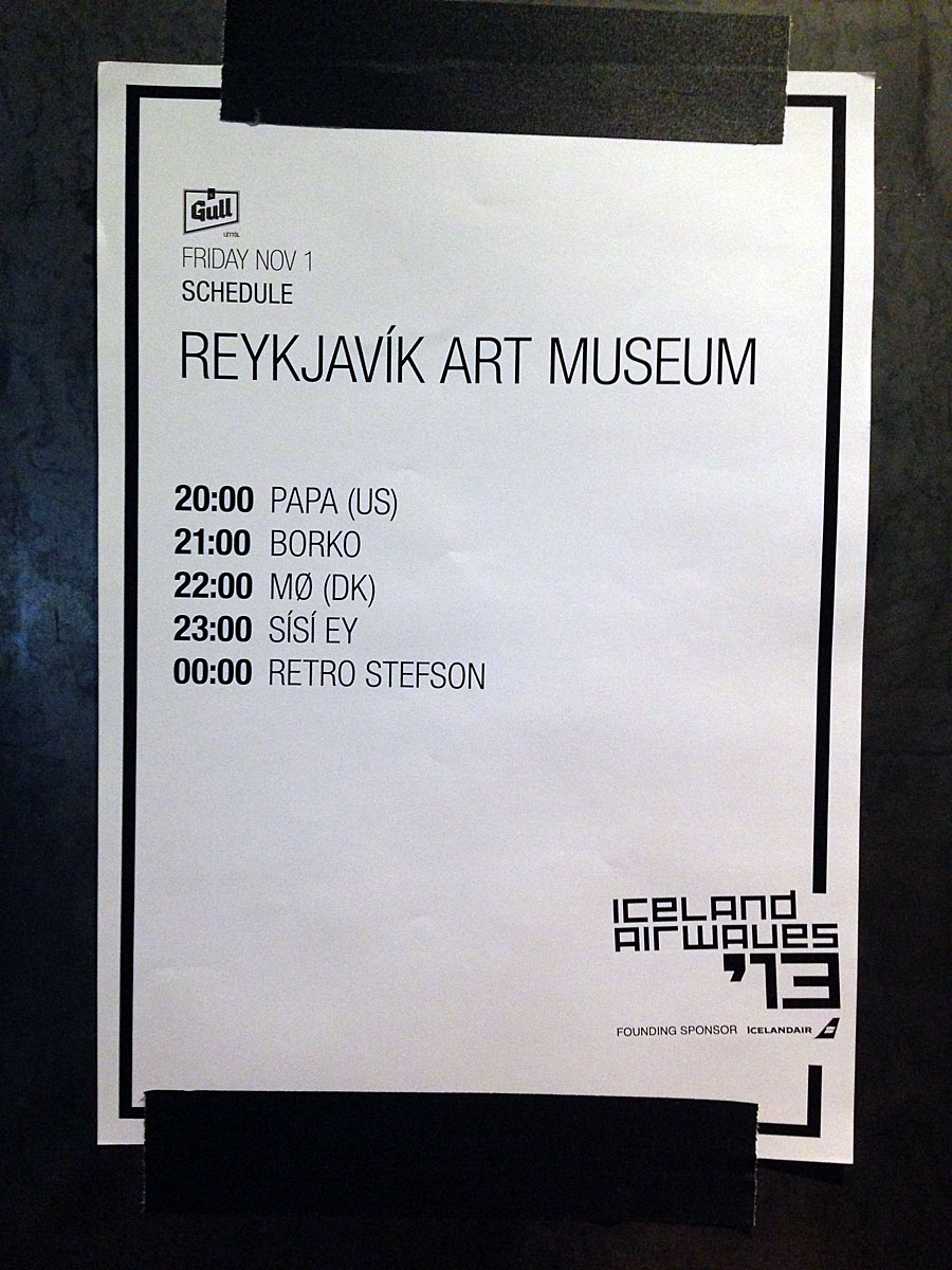 Reykjavík. Iceland Airwaves 2013. Day 3. - Today on stage ... (1 November 2013)